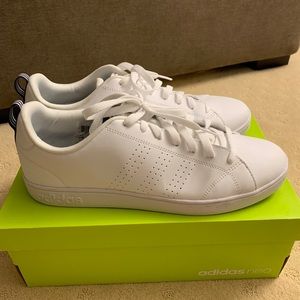 adidas advantage clean all white